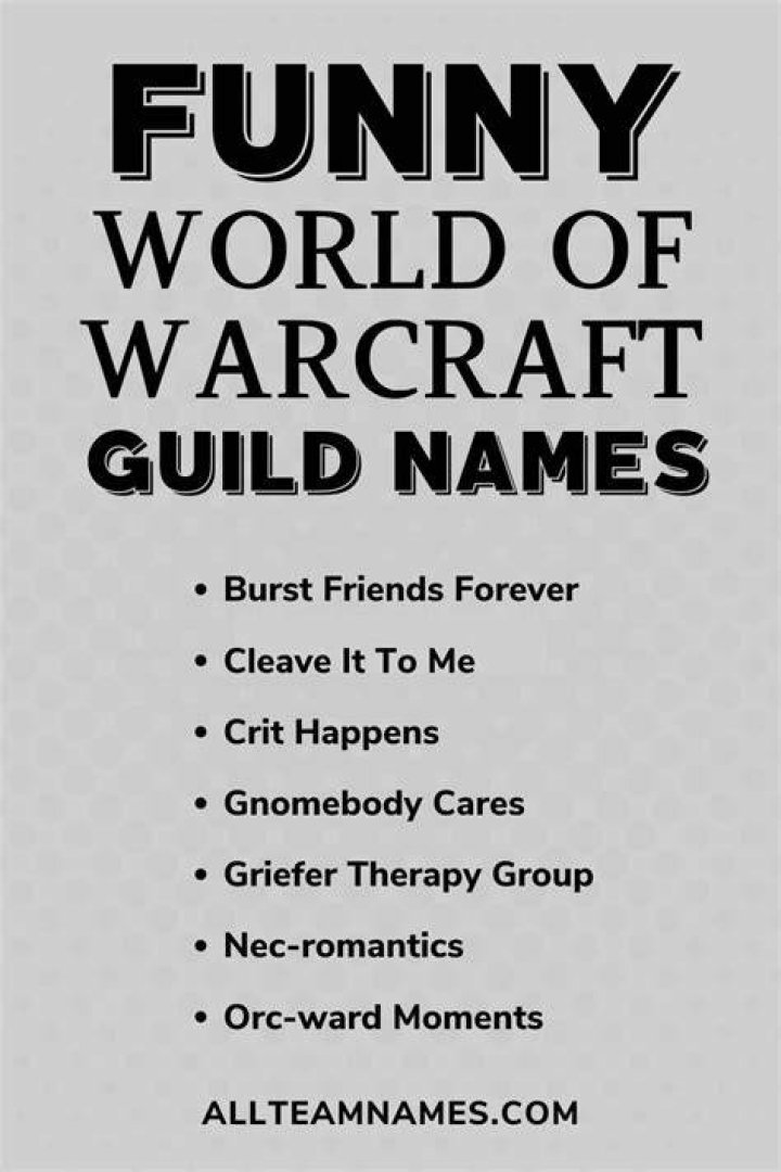 150 Funny Guild Names Hilarious Guild Names To Brighten Your Gaming