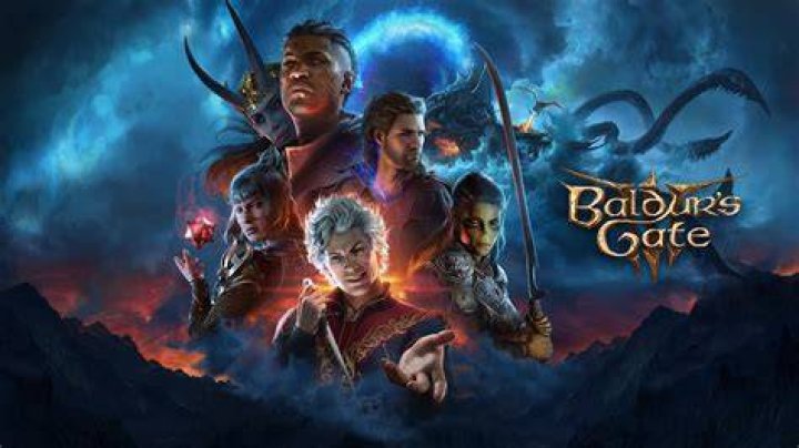 A Baldur's Gate 3 party standing at the edge of a cliff.