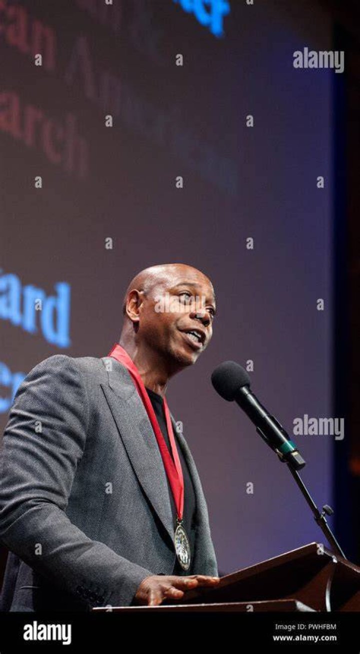 Actor Dave Chappelle speaking at Duke Ellington School of the Arts