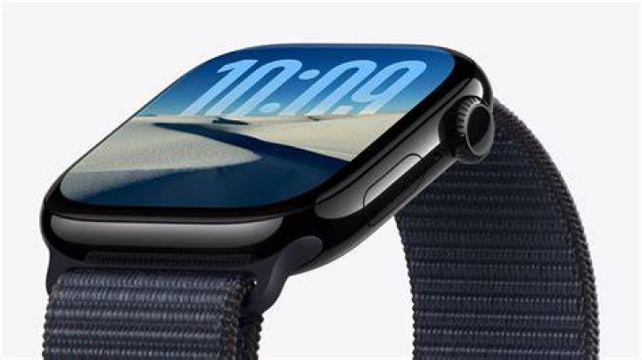 Apple Watch Series 6 with blue and black straps 