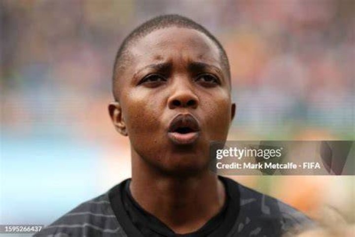 Bambanani Mbane sings the national anthem prior to the FIFA Women's World Cup Australia & New Zealand 2023 Round of 16 match between Netherlands and South Africa. Photo: Mark Metcalfe.