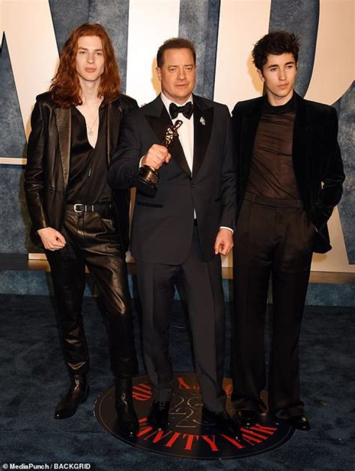 Brendan Fraser with two of his sons 