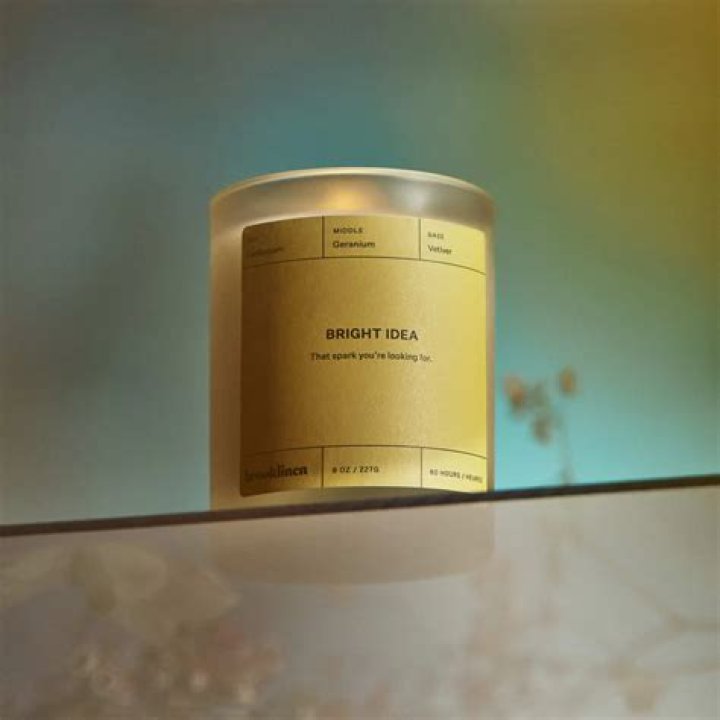 brooklinen bright idea long-lasting candle on a white background
