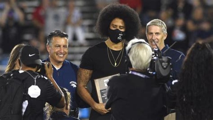 Colin Kaepernick gets inducted into the Nevada Sports Hall of Fame during halftime