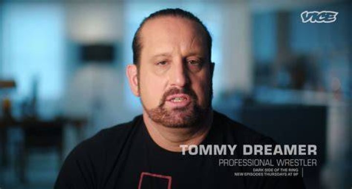 Collage featuring Tommy Dreamer (left) and Rey Mysterio (right)