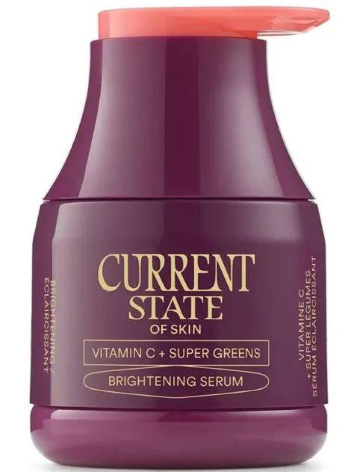 current state of skin brightening serum with kakadu plum on a white background
