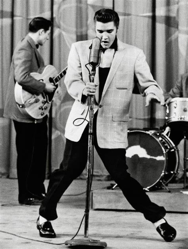 Elvis Presley is shown during a karate workout, as seen in the film 'This Is Elvis', 1981. Photo / Getty