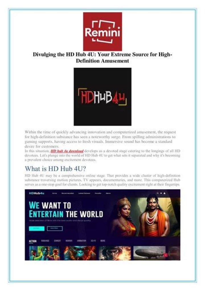 Exploring HD Hub 4U: Your Ultimate Source For High-Definition Content