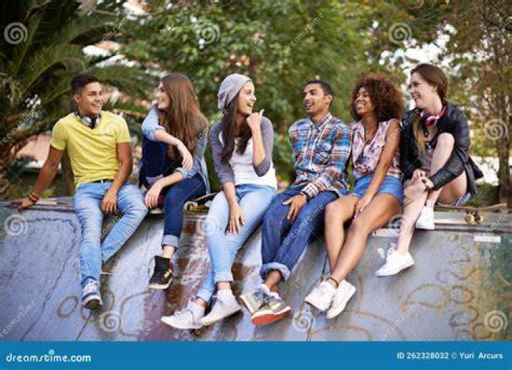 Friends hanging out on a couch