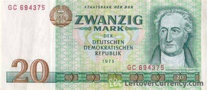 Germany DDR 20 Mark banknote 1975World Banknotes & Coins Pictures