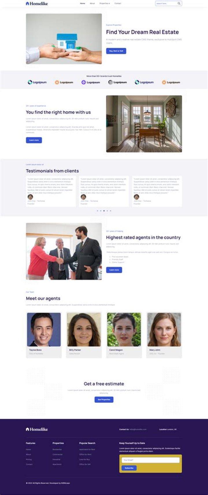 Homelike homepage