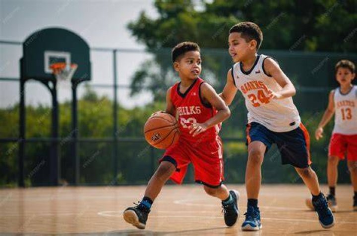Kids playing basketball
