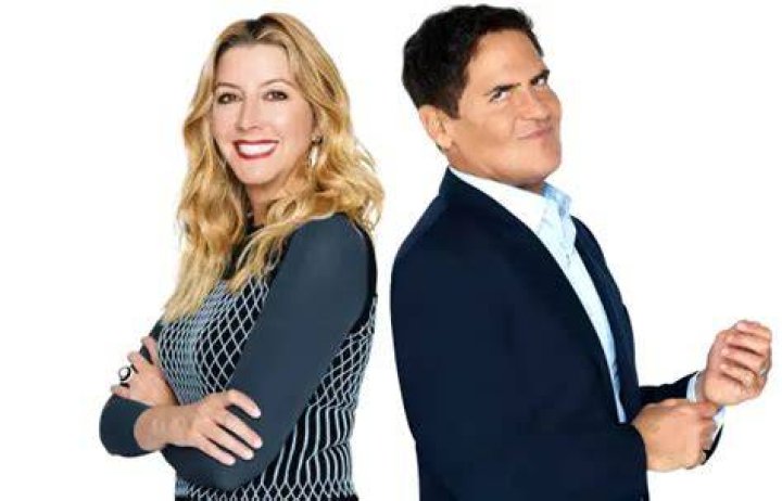 Mark Cuban and Sara Blakely listen to an entrepreneur in Shark Tank