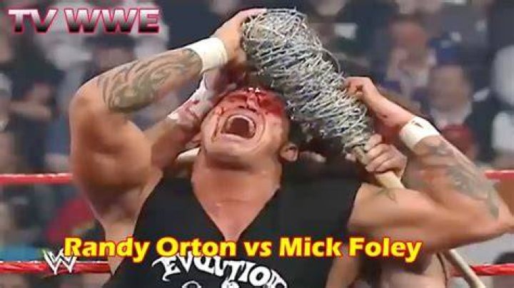 Mick Foley attacking Randy Orton at the Royal Rumble