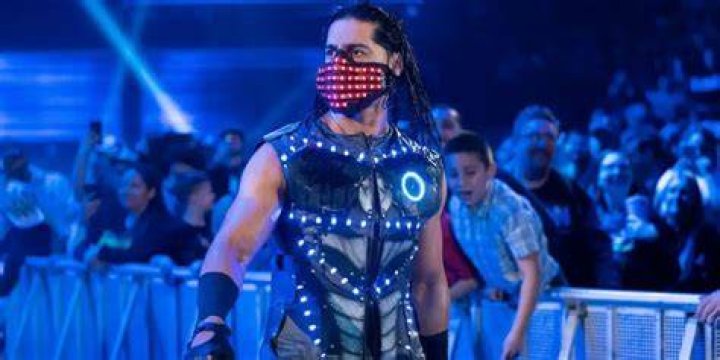 mustafa ali wearing a light up mask