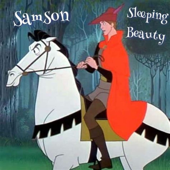 Philip riding Samson in Sleeping Beauty