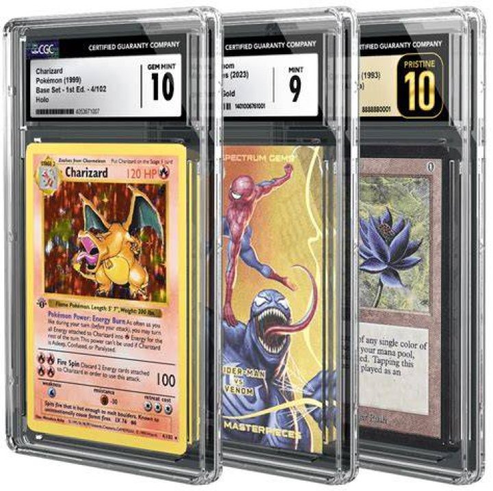 Three different graded Pok&eacute;mon Cards with a grade of 10.
