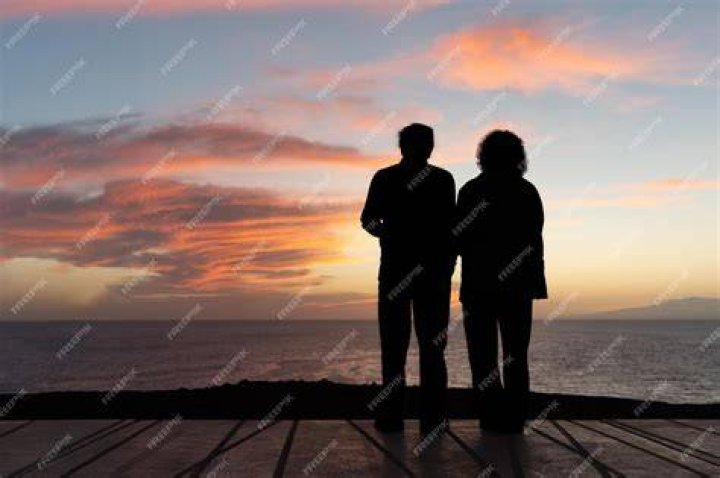 Two people watching sundown
