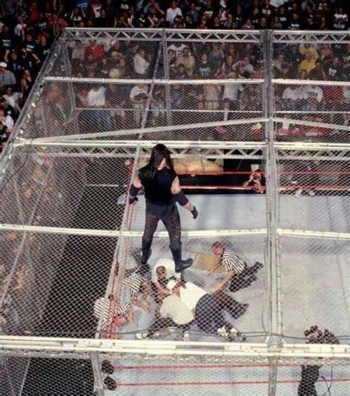 Undertaker Looks Down On Mankind Hell In A Cell Roof
